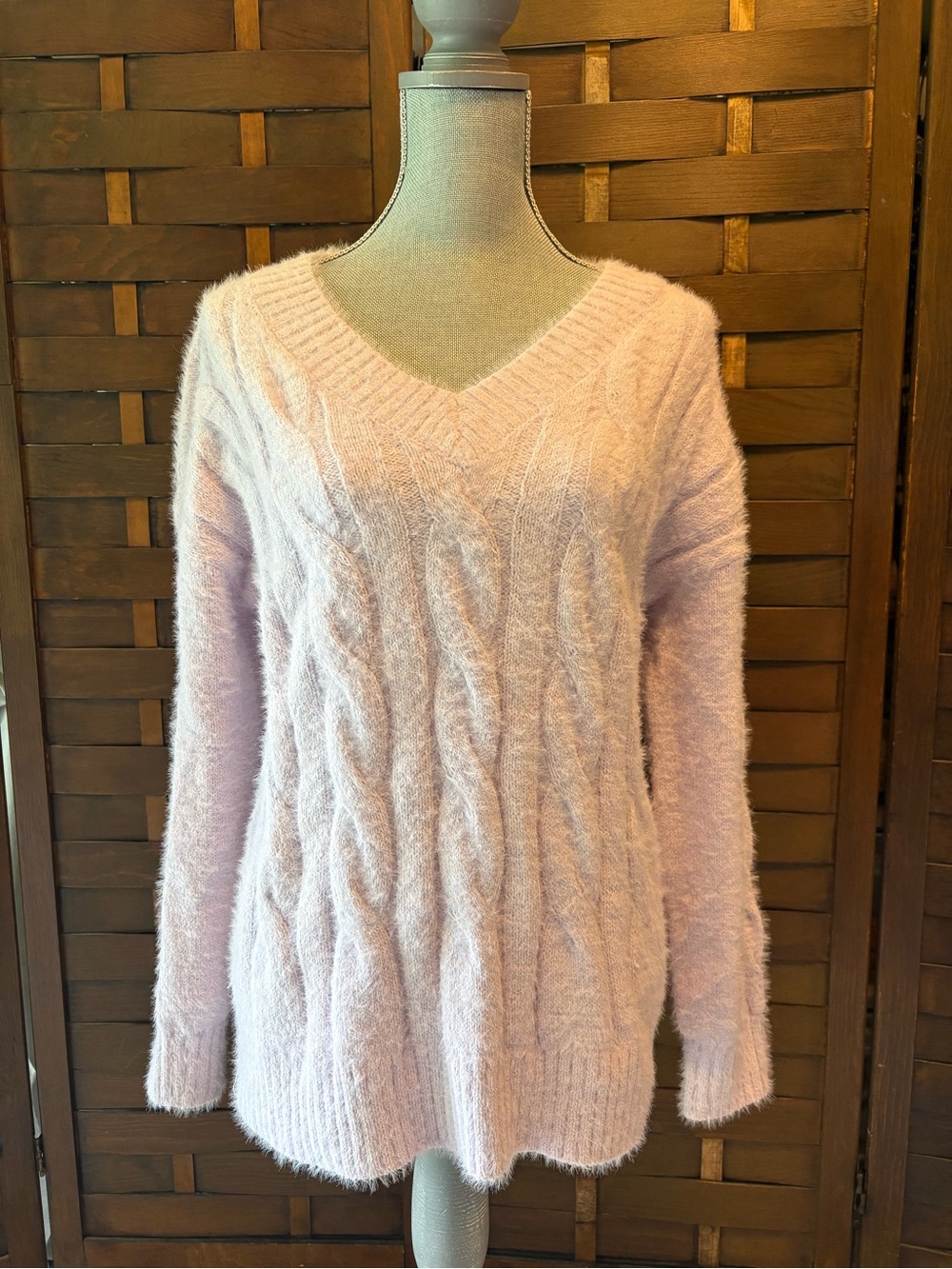 Nwt lucky brand plush v neck pullover sweater lilac purple size medium
